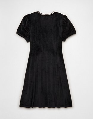 AE Rhinestone Puff Sleeve Mini Dress