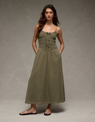 green dress american eagle Olive Graduation Dresses family costume