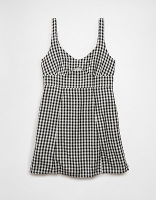 AE Linen-Blend Cut-Out Mini Dress