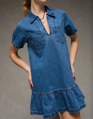 AE Drop-Waist Knit Mini Dress | American Eagle