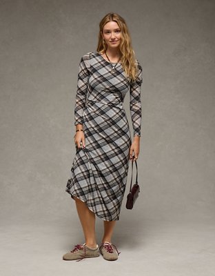AE Long-Sleeve Knit Midi Dress | American Eagle