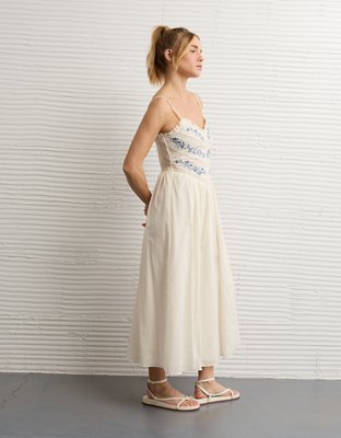 AE Bella Lace Inset Midi Dress | American Eagle