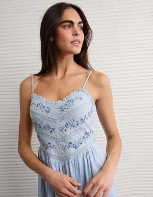 AE Bella Lace Inset Midi Dress | American Eagle