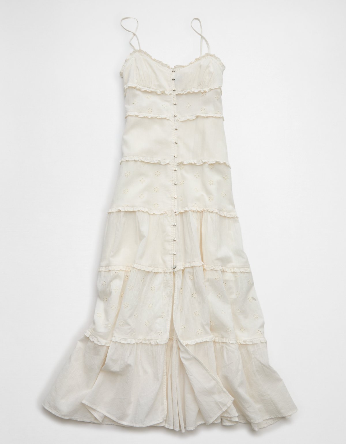 AE Button-Up Ruffle Midi Dress - image 3
