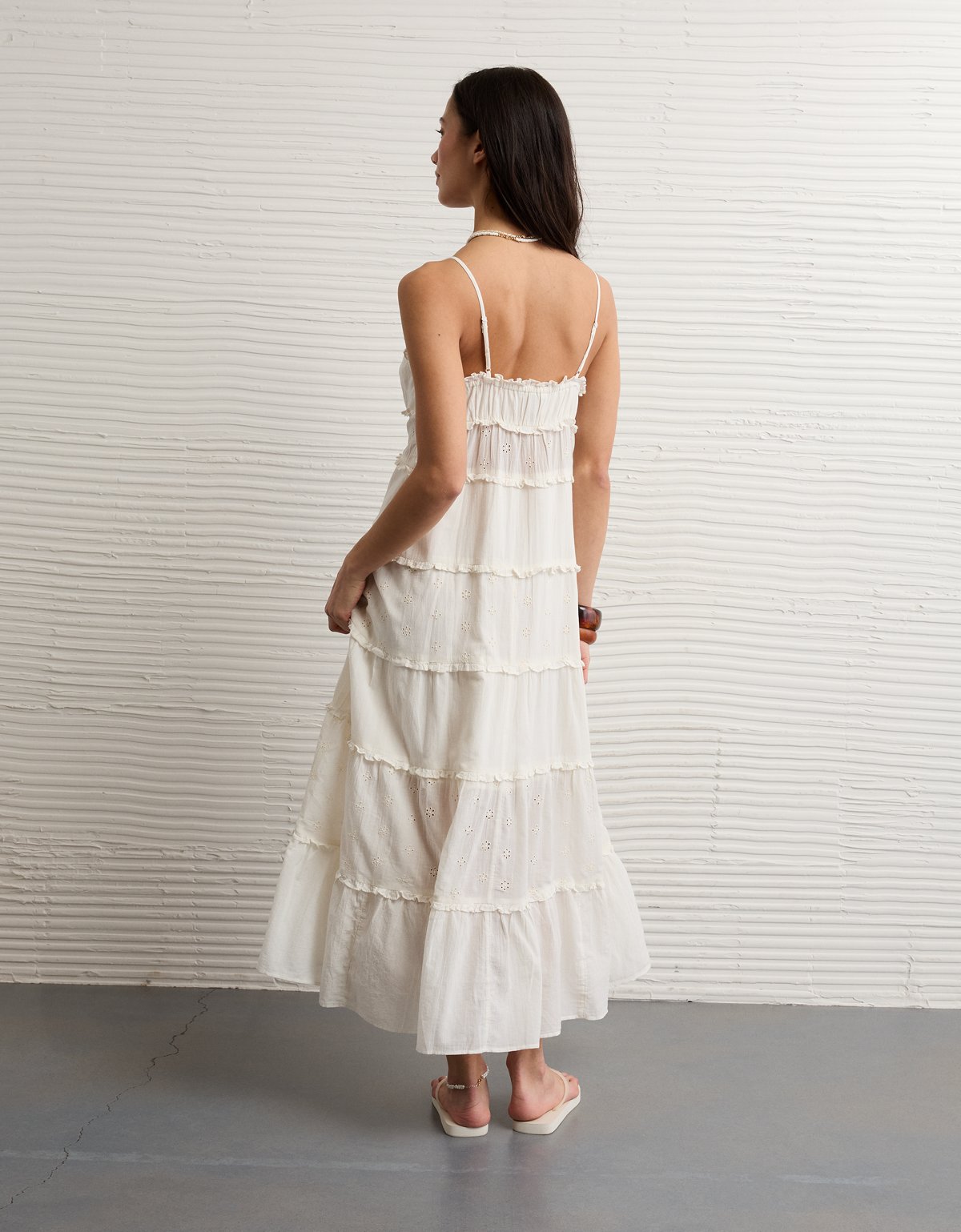 AE Button-Up Ruffle Midi Dress - image 2