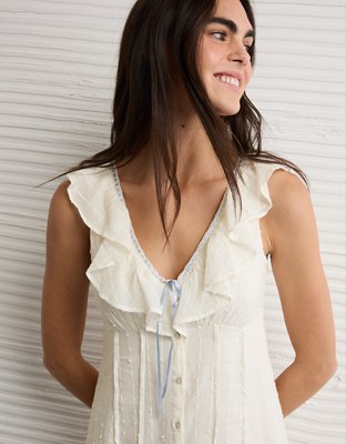 AE Tie-Front Lace Inset Mini Dress