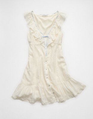 AE Tie-Front Lace Inset Mini Dress