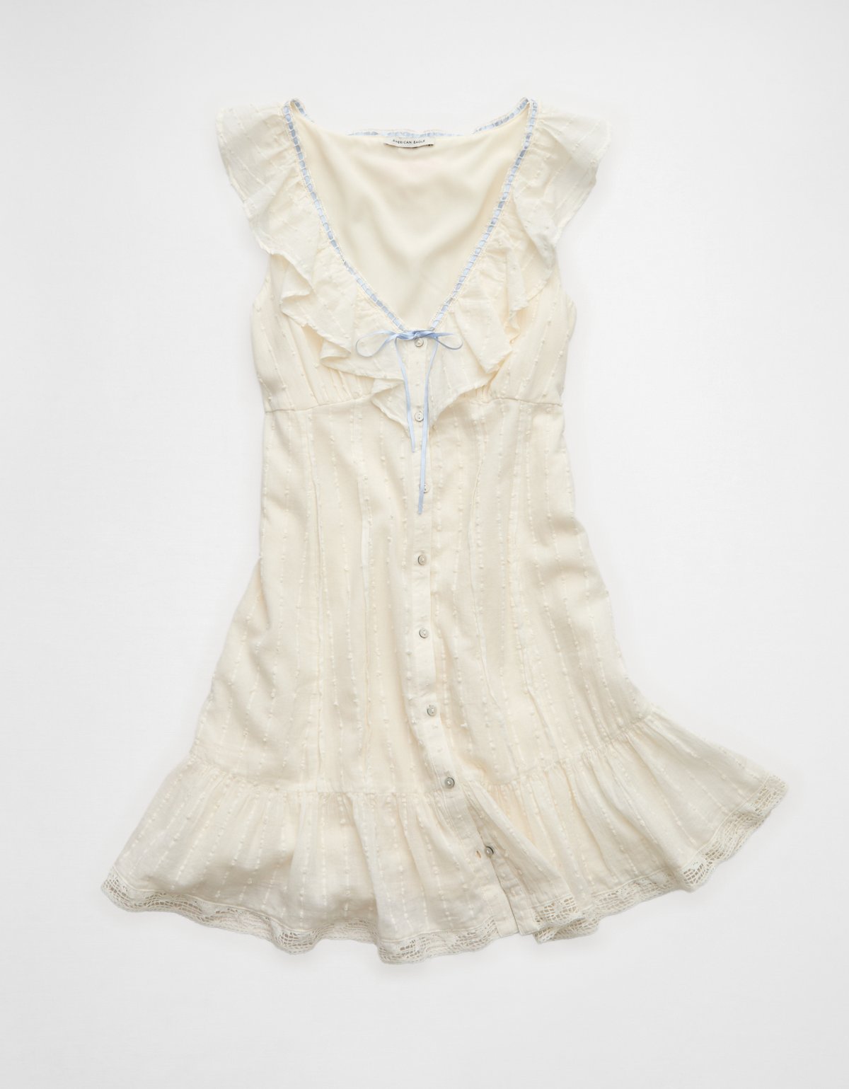 AE Tie-Front Lace Inset Mini Dress - image 3
