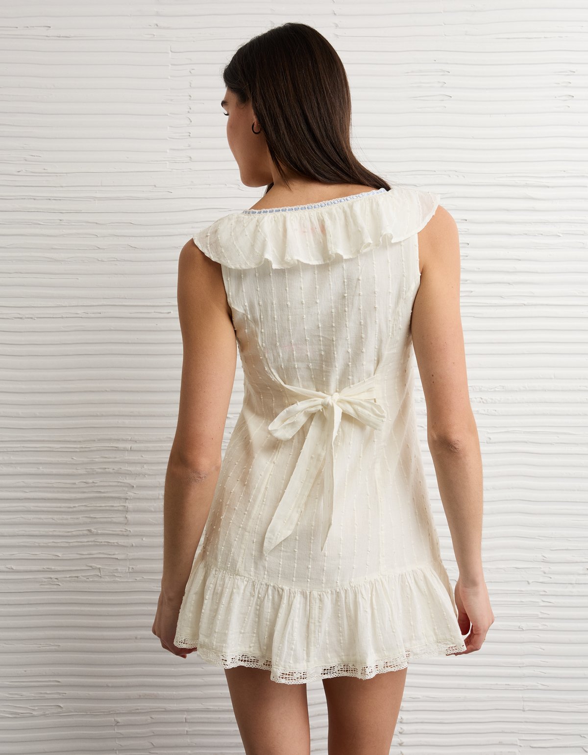 AE Tie-Front Lace Inset Mini Dress - image 2