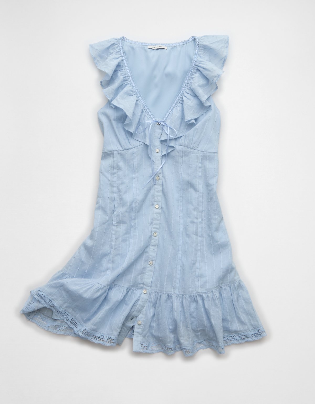AE Tie-Front Lace Inset Mini Dress - image 3