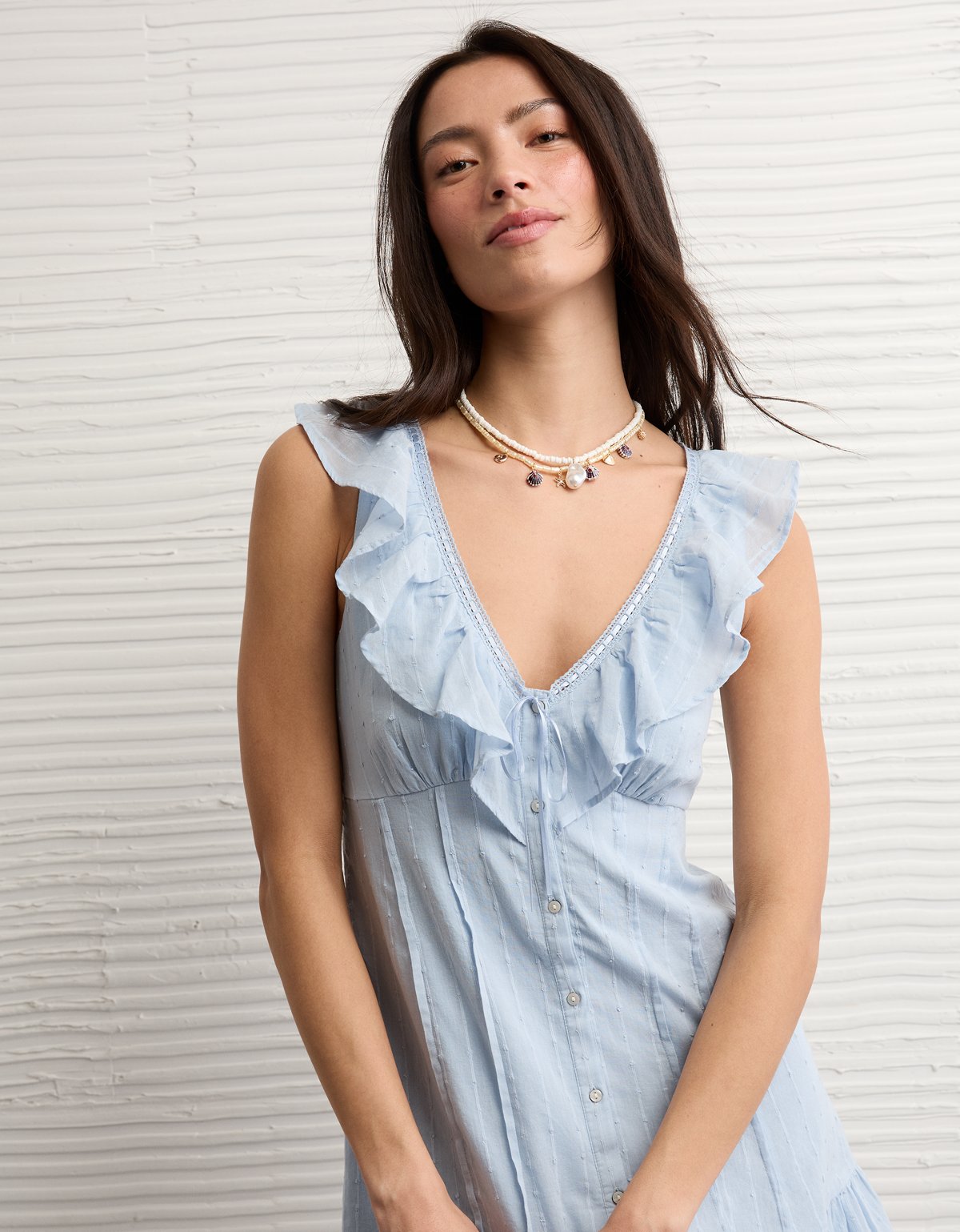 AE Tie-Front Lace Inset Mini Dress - image 5