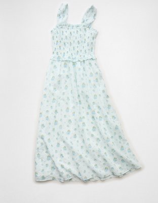 white christmas dresses Smocked Bow Midi Dress