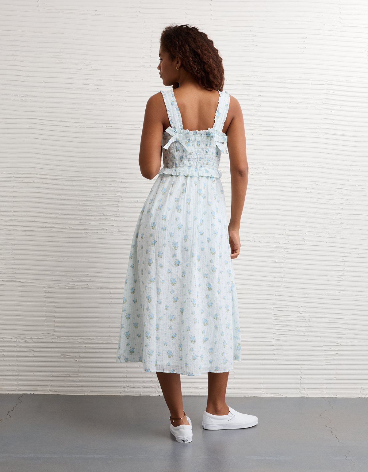 AE Back Bow Smocked Midi Dress - image 2