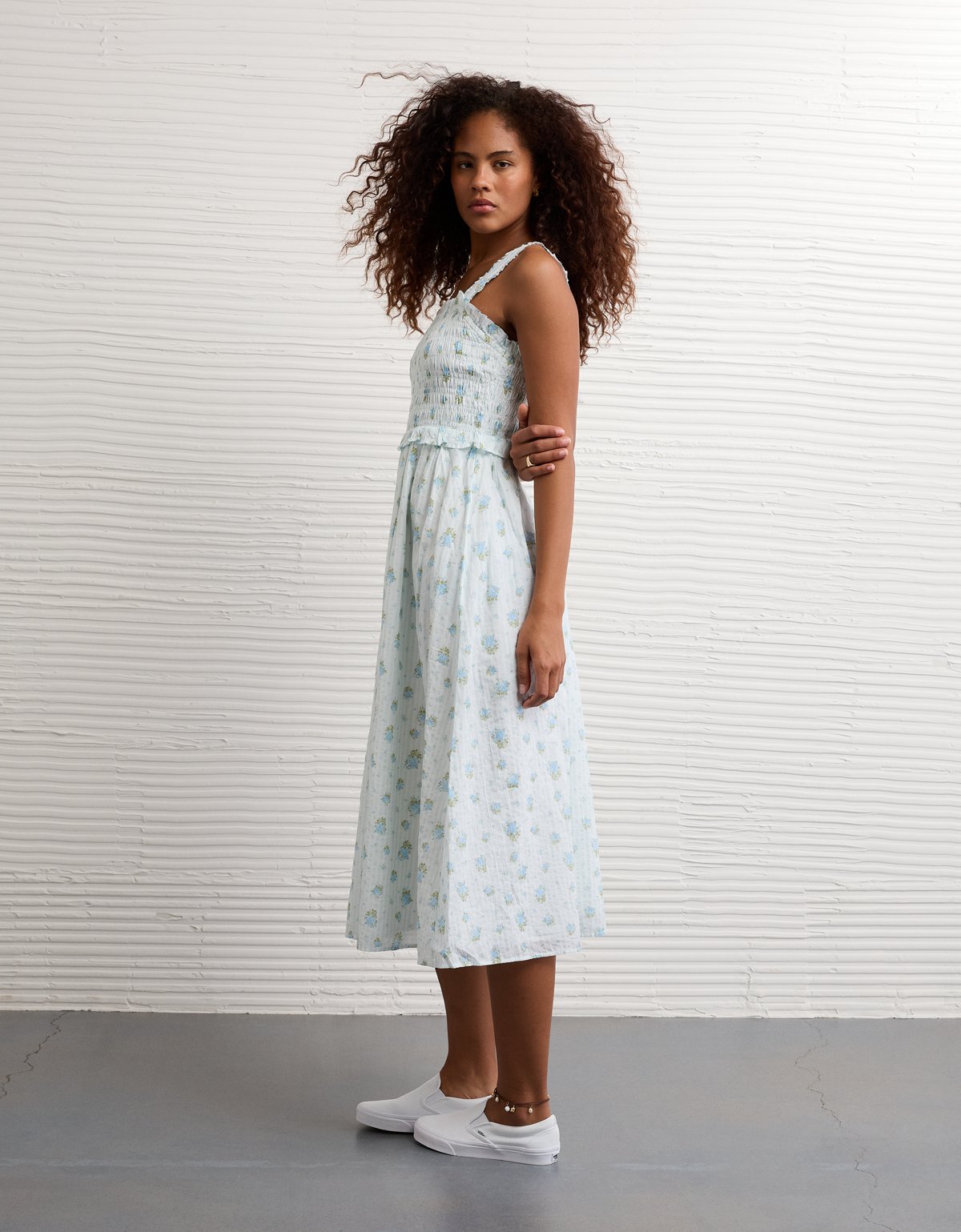 AE Back Bow Smocked Midi Dress - image 5