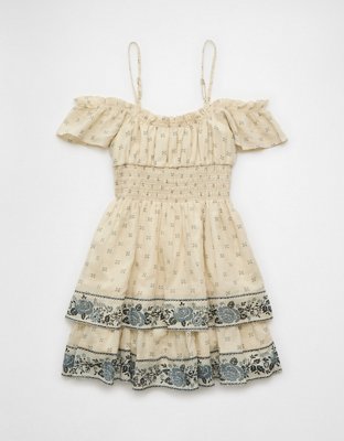 AE Off-The-Shoulder Smocked Mini Dress