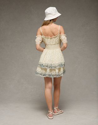 AE Off-The-Shoulder Smocked Mini Dress