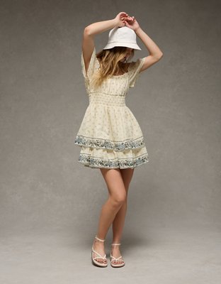 AE Off-The-Shoulder Smocked Mini Dress