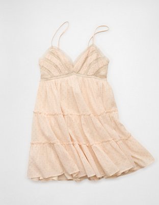 AE V-Neck Tiered Babydoll Mini Dress | American Eagle