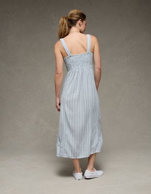 AE Catie Corset Column Midi Dress Women's Blue L