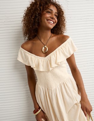 AE Sunchaser Knit Drop Waist Midi Dress