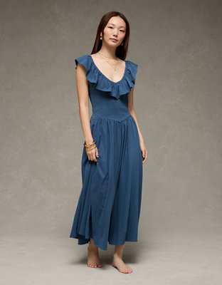 AE Sunchaser Knit Drop Waist Midi Dress