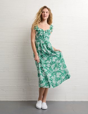 AE Flutter Sleeve Tie-Front Midi Dress from American Eagle - $44.97