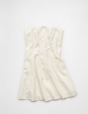 AE Linen-Blend Strapless Mini Dress