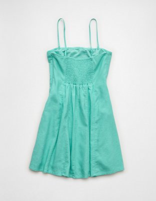 AE Linen-Blend Strapless Mini Dress