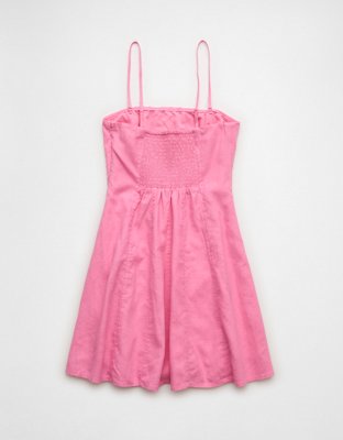 AE Linen-Blend Strapless Mini Dress