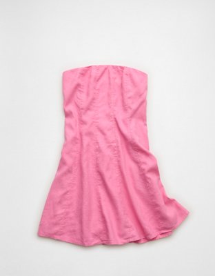 AE Linen-Blend Strapless Mini Dress