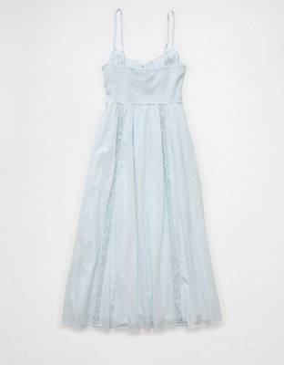 AE Tie-Front Lace Midi Dress