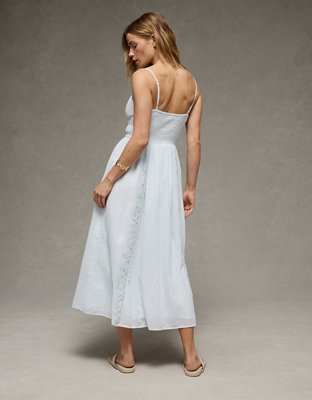 AE Tie-Front Lace Midi Dress
