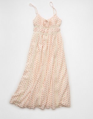 AE Tie-Front Lace Midi Dress