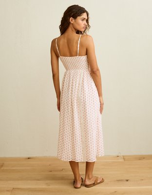 AE Tie-Front Lace Midi Dress