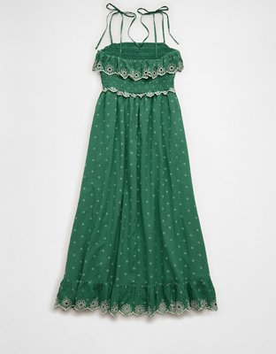 AE Smocked Tie-Strap Midi Dress