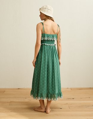 green tie strap dress Willa Green Tie Strap Maxi Dress