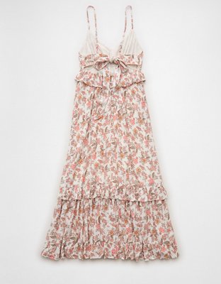 AE V-Neck Ruffle Midi Dress