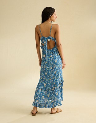 AE V-Neck Ruffle Midi Dress