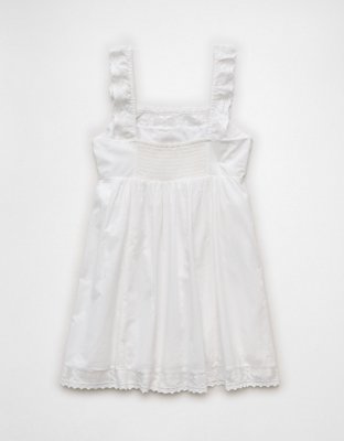 AE Square Neck Lace-Trim Mini Dress