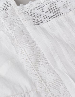 AE Square Neck Lace-Trim Mini Dress