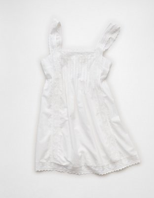 AE Square Neck Lace-Trim Mini Dress | American Eagle