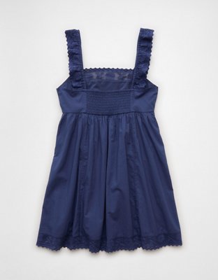 AE Square Neck Lace-Trim Mini Dress