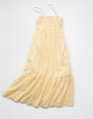 AE Smocked Babydoll Midi Dress | American Eagle