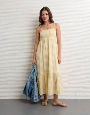 AE Smocked Babydoll Midi Dress