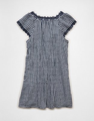 AE V-Neck Ruffled Button-Up Mini Dress