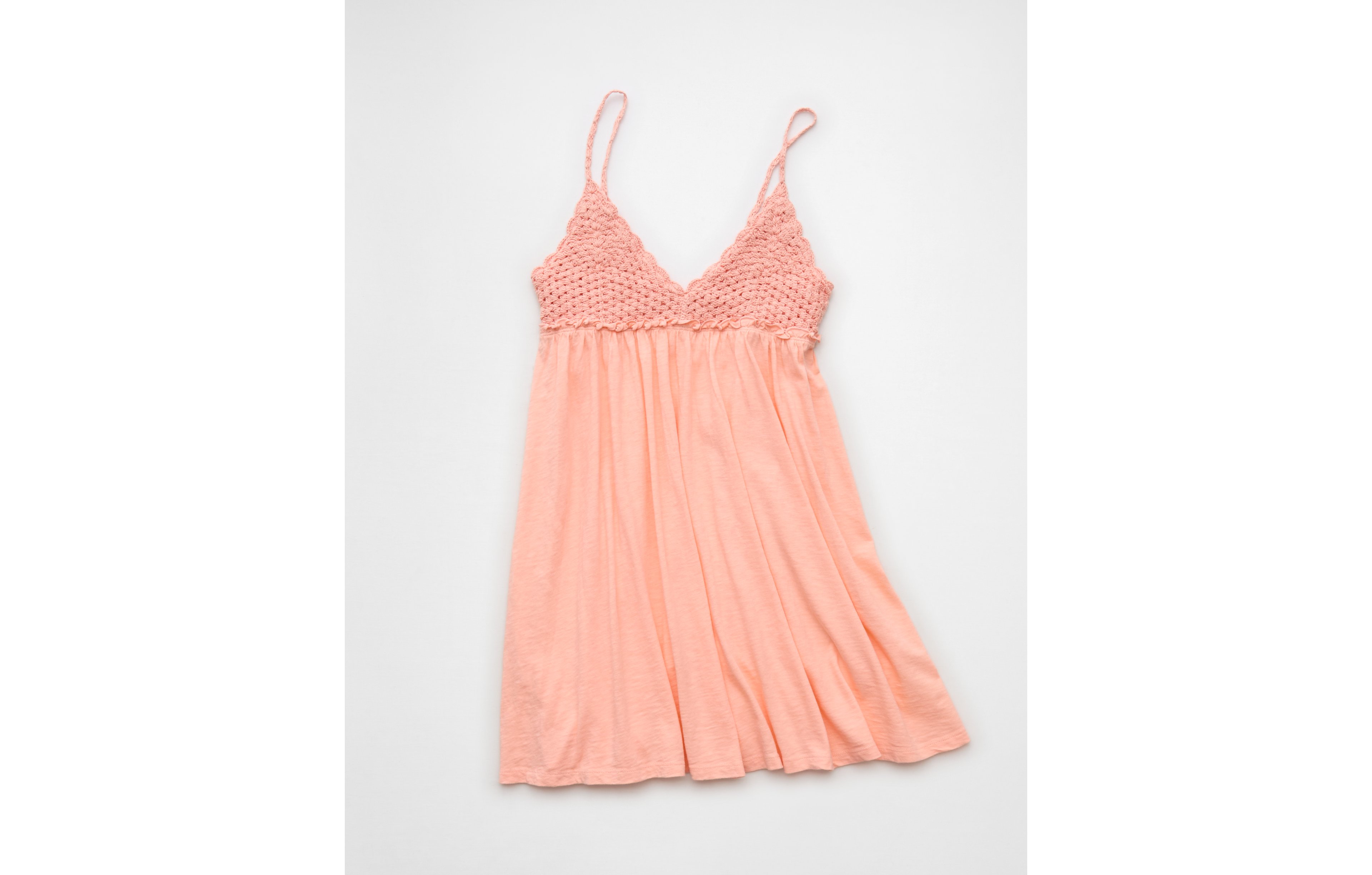 AE Sunchaser Babydoll Crochet Mini Dress