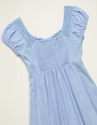 AE Corduroy Tie-Front Lace Mini Dress