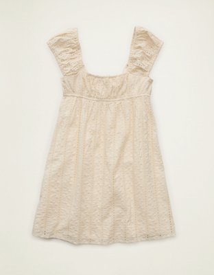 AE Cap-Sleeve Button-Up Mini Dress