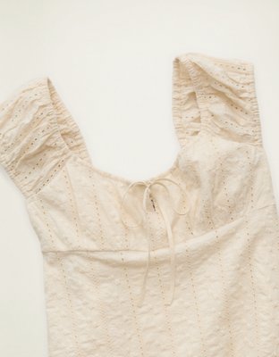 AE Cap-Sleeve Button-Up Mini Dress