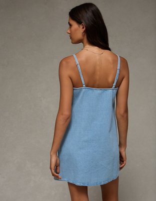 AE Denim Embroidered Mini Dress